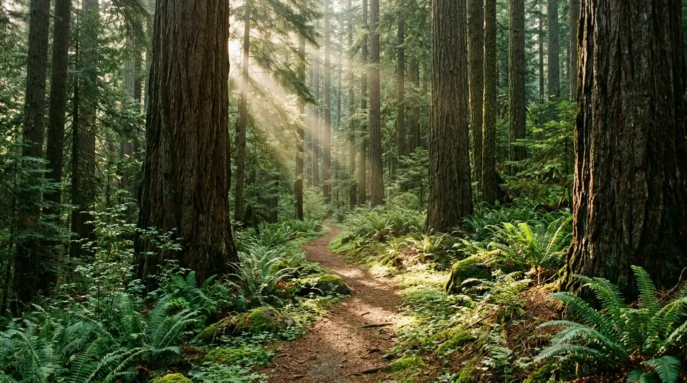 Quiet forest trail in Shasta County